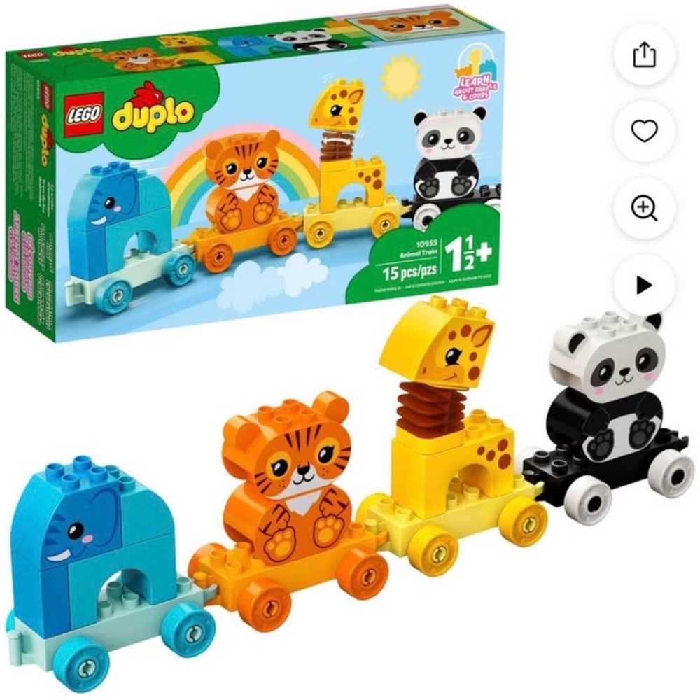 LEGO DUPLO Animal Train Set - Blue, Orange, Yellow, Black